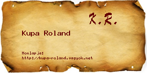 Kupa Roland névjegykártya